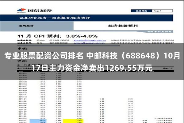 专业股票配资公司排名 中邮科技（688648）10月17日主力资金净卖出1269.55万元